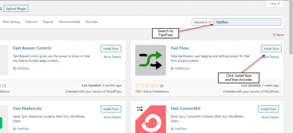 installing fastflow plugin