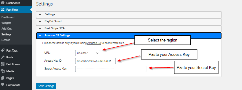 FastMember Fast AWS FastAWS Settings